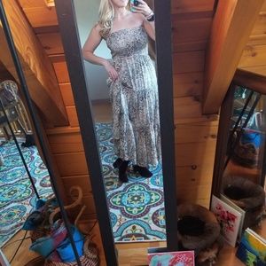 Leopard Print Sleeveless Maxi Dress